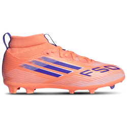 Boys' Grade School - adidas F50 League Mid FG/MG - Beam Orange/Lucid Blue