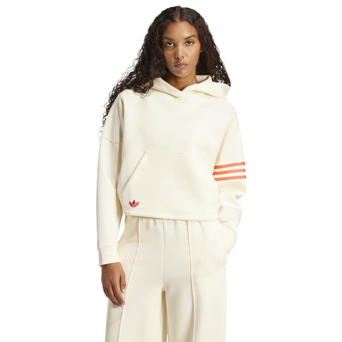 WOMENS - adidas Originals Neuclassics Hoodie - Real Coral/Cream White