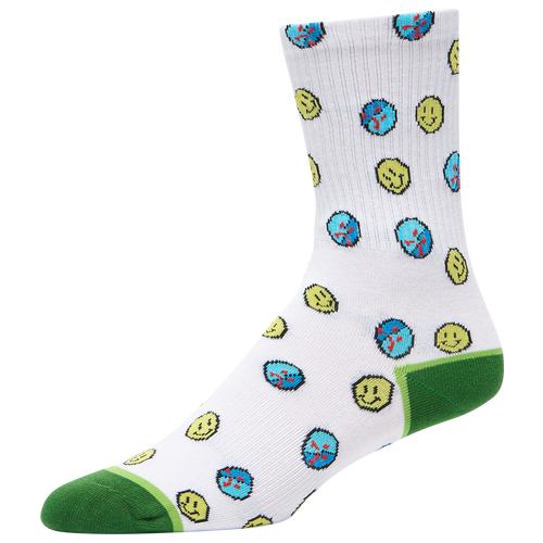 

JJGRANT Mens JJGRANT Faces Socks - Mens Green/White Size L
