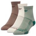 adidas Trefoil 3-Pack Tech Quarter Socks - Adidas Green/Beige Brown