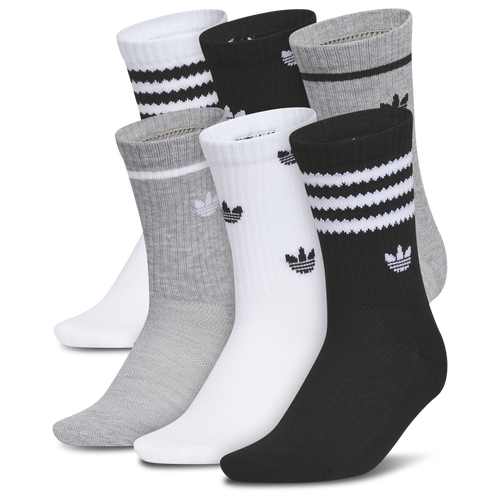 BOYS - adidas Originals Remix 4.0 Crew Socks 6 Pack - White/Grey Heather Black
