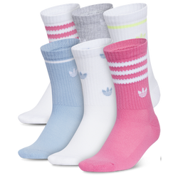 Girls' Grade School - adidas Originals Remix 4.0 Crew Sock 6 Pack - White/Pink Fusion/Ash Blue