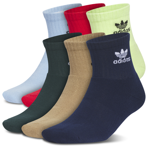 Adidas Originals Trefoil 6-pack Quarter Socks In Multi
