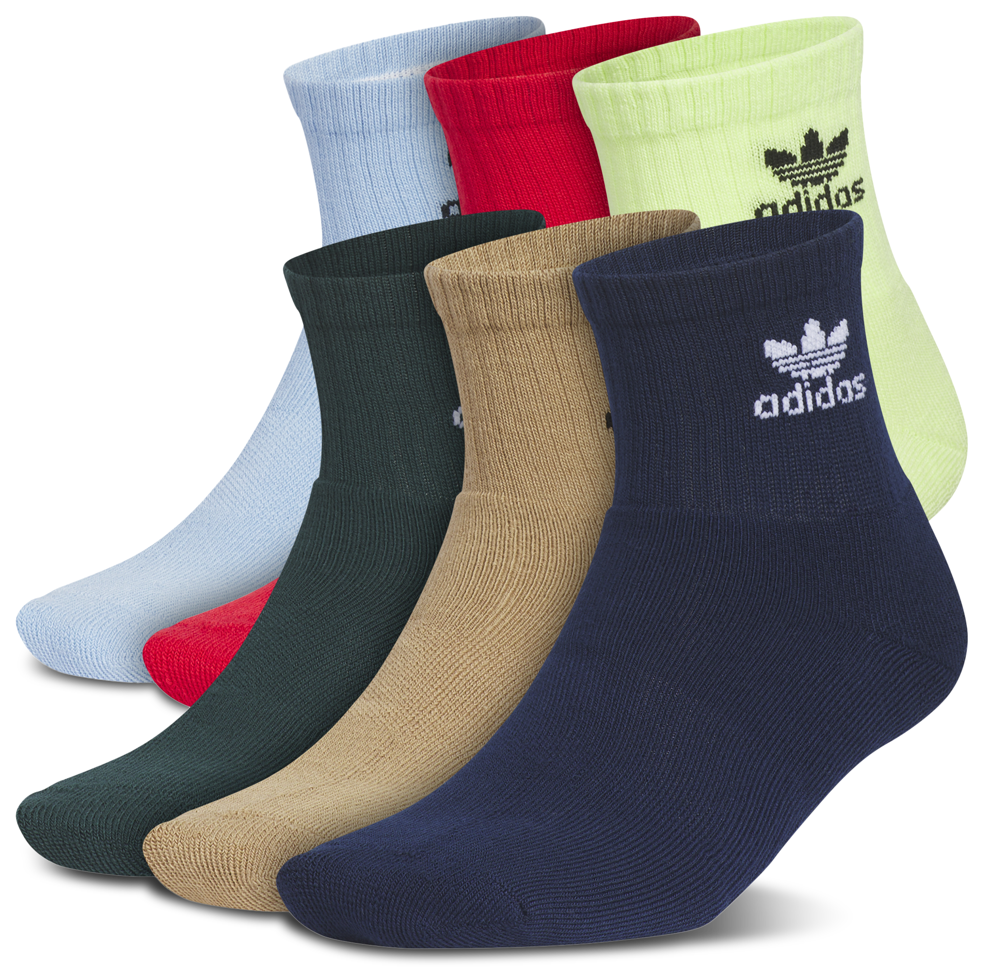 adidas Originals Trefoil Pastel 6PK Quarter Socks - Adult