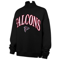 Women's - 47 Brand Falcons Vantage Mock Neck PO Crew Swtr - Black