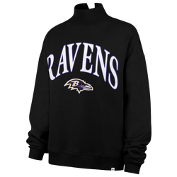 Women's - 47 Brand Ravens Vantage Mock Neck PO Crew Swtr - Black