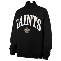 Women's - 47 Brand Saints Vantage Mock Neck PO Crew Swtr - Black