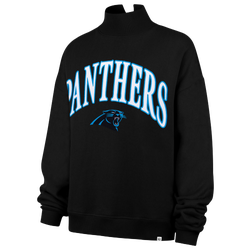 Women's - 47 Brand Panthers Vantage Mock Neck PO Crew Swtr - Black