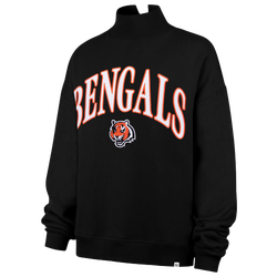 Women's - 47 Brand Bengals Vantage Mock Neck PO Crew Swtr - Black