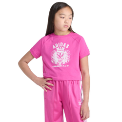 Girls' Grade School - adidas Originals Royal T-Shirt - Semi Lucid Fuchsia/White
