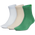 adidas Originals Embroidered Quarter Socks 3 Pack - Youth Crystal Sky Blue/Stone Khaki/Bold Green