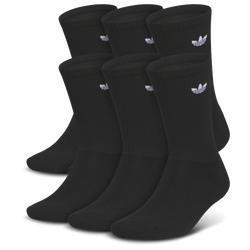 Adult - adidas Originals Trefoil 6 Pack Crew Socks - Black/Black