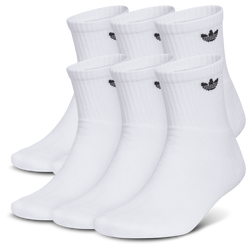Adult - adidas Originals Trefoil 6 Pack Quarter Socks - White/White
