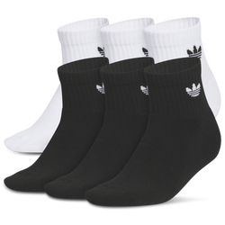Boys' Grade School - adidas Originals Trefoil 2.0 Quarter Socks 6-Pack - White/Black