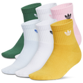 adidas Originals Trefoil 2.0 Quarter Socks 6-Pack - Adidas Crystal Sky Blue/Light Pink Collegiate Green