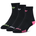adidas Originals Trefoil 3 Pack Tech Quarter Socks - Adidas Black/Multi