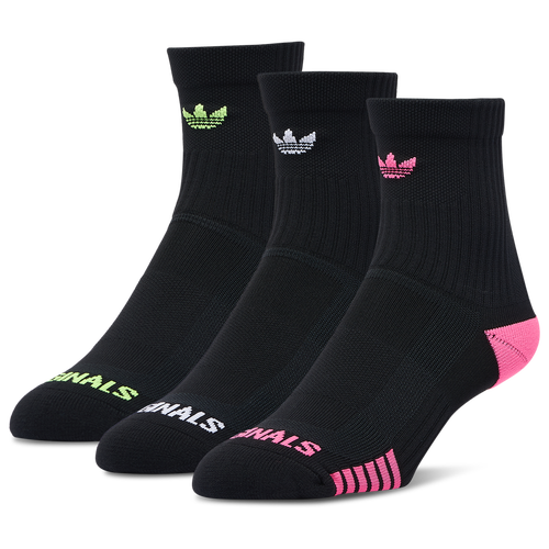  - adidas Originals Trefoil 3 Pack Tech Quarter Socks - Black/Multi