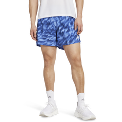Men's - adidas Own The Run All Over Printed Shorts - Blue Fusion/Dark Blue