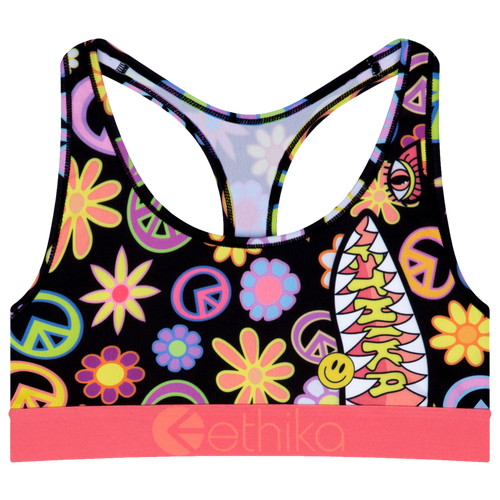 

Girls Ethika Ethika Sports Bra - Girls' Grade School Black/Pink Size M