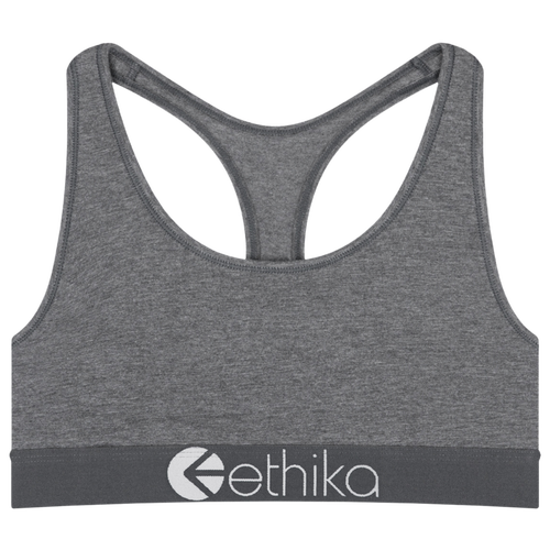 

Girls Ethika Ethika Heathered Sports Bra - Girls' Grade School Charcoal Heather/Charcoal Heather Size M