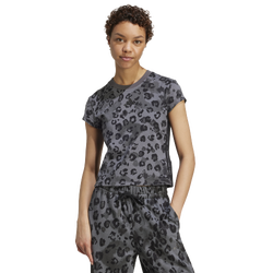 Women's - adidas 3-Stripes Animal Printed T-Shirt - Multicolor/Grey