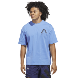 Men's - adidas Anthony Edwards Schematic Graphic Tee - Blue Fusion