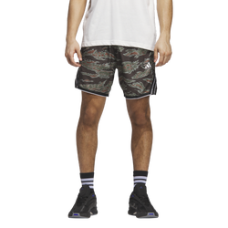 Men's - adidas CrazyLite Allover Printed 9" Basketball Shorts - Olive Strata/Preloved Brown