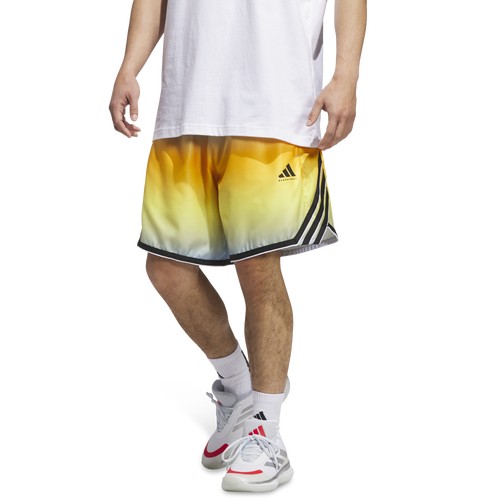 MENS - adidas CrazyLite Allover Printed 9" Basketball Shorts - Crew Yellow/Clear Sky