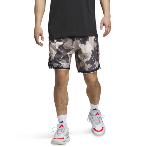 MENS - adidas CrazyLite Allover Printed 9" Basketball Shorts - Wonder Beige/Grey Strata