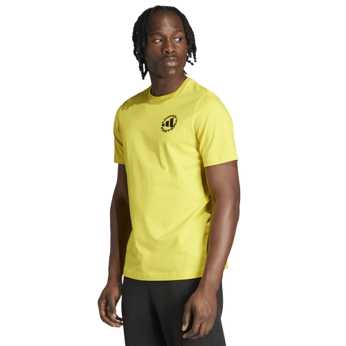 MENS - adidas Lifestyle Soccer Sticker Graphic T-Shirt - Yellow