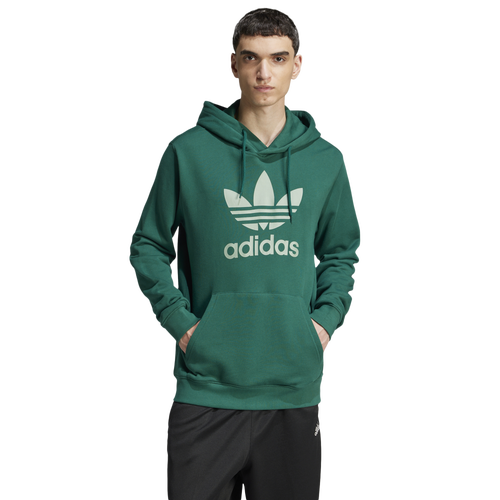 MENS - adidas Originals Trefoil Essentials Lifestyle Hoodie  - Collegiate Green