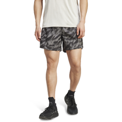 Men's - adidas Own The Run All Over Printed Shorts - Black/Grey