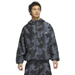Men's - adidas Anthony Edwards Camo AOP Windbreaker Jacket - Grey