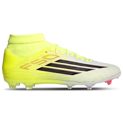 Women's - adidas F50 League Mid Firm Ground   - Core Black/Team Solar Yellow