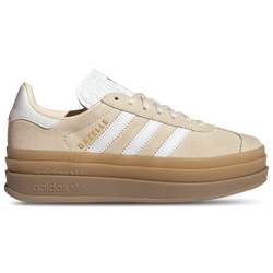 Girls' Grade School - adidas Originals Gazelle Bold - White/Wonder White/Gold Metallic
