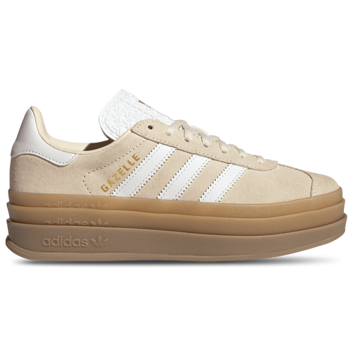 WOMENS - adidas Originals Gazelle Bold - White/Wonder Gold Metallic