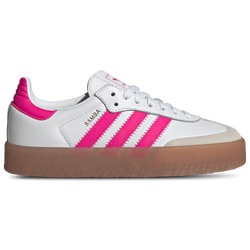 Girls' Grade School - adidas Originals Sambae - Ftwr White/Shock Pink/Gold Met