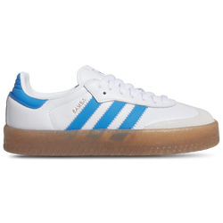 Girls' Grade School - adidas Originals Sambae - White/Bright Blue/Metallic Gold
