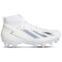 Men's - adidas adizero Impact+ II Mid Cut Football Cleat - White/Silver Metallic/White