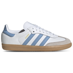 Boys' Grade School - adidas Originals Samba - White/Blue/Brown