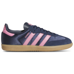 Girls' Grade School - adidas Originals Samba Satin - Navy/Pink
