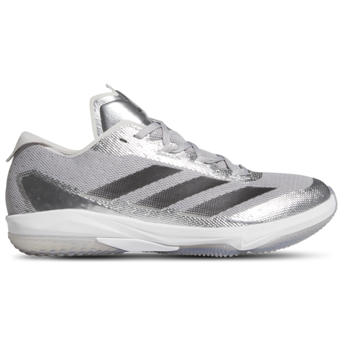 Adidas Mens Adizero Impact Silver Speed Turf Baseball Shoes Silver Metallic Black Grey Size 09.0