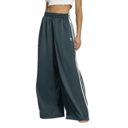Women's - adidas Originals Satin Wide Leg Track Pants - Aurora Ivy/White