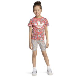 Girls' Preschool - adidas Originals x Liberty London Shorts & T-Shirt Set - Semi Lucid Red/Multicolor