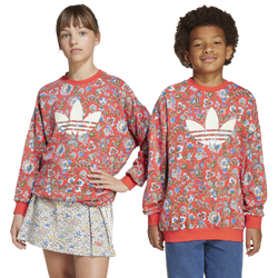 Boys' Grade School - adidas Originals x Liberty London Crew-Neck Sweater - Semi Lucid Red/Multicolor
