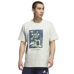 Men's - adidas Basketball Lifestyle Graphic Tee - Linen Green/Lucid Lemon