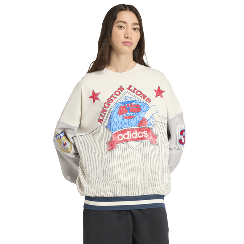 WOMENS - adidas Baseball Crew - Cloud White/Grey