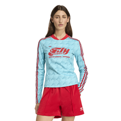  - adidas Originals Football AOP Bodycon T-Shirt - Blue