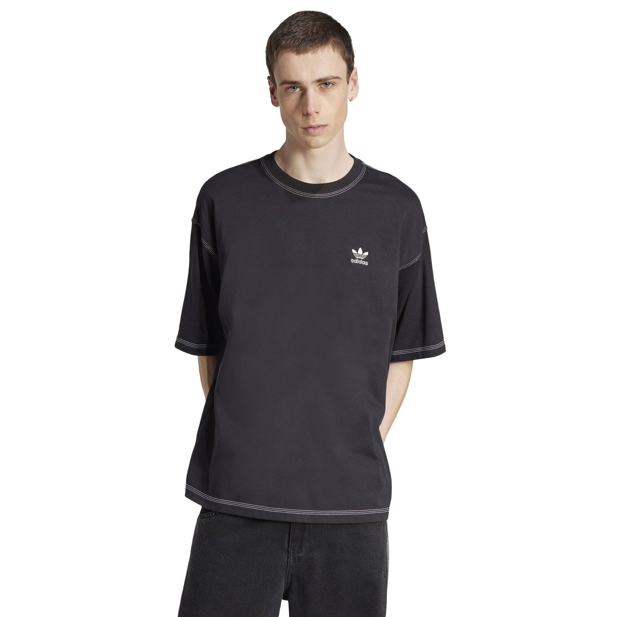 ★ adidas★ Trefoil Essential Oversized Tee Black JD0349 adidas Trefoil Essentials Oversized Tee - Black | Free