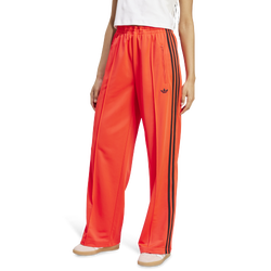 Women's - adidas Originals Oversized Firebird Pants - Black/Lucid Red